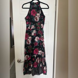 Forest Lily Floral Razor Back High Low Hem Dress Size 8